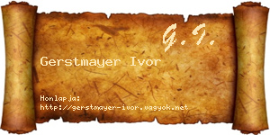 Gerstmayer Ivor névjegykártya